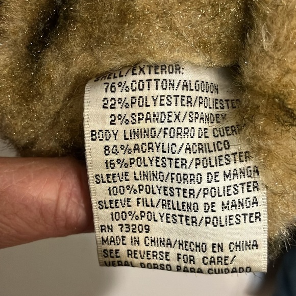 1990’s t denim trucker coat Faux fur insulated  Marvin Richard’s M - Picture 8 of 9